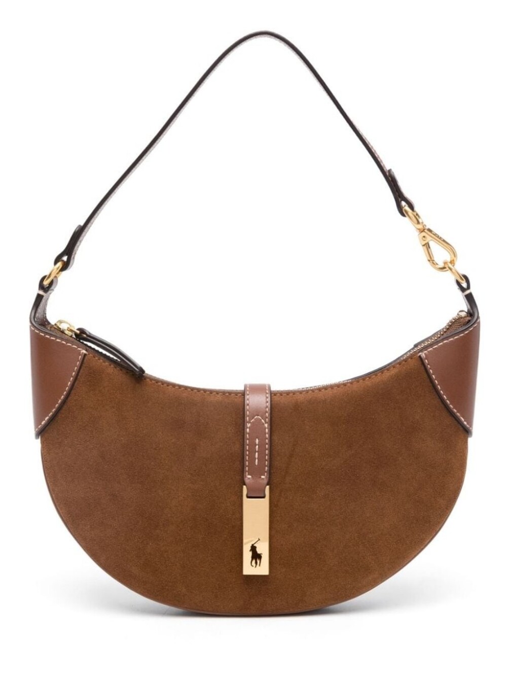 AUTHENTIC RALPH LAUREN POLO ID SUEDE MINI SHOULDER BAG - CINNAMON